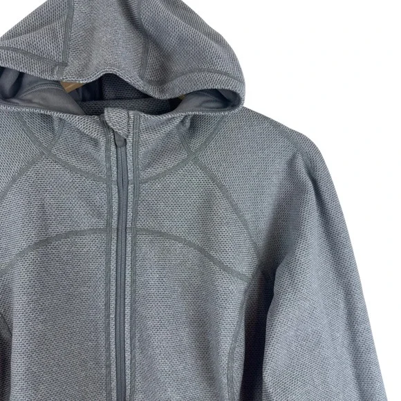Prana Full Zip Hoodie Womens XL Gray Textured Waffle Knit Active W23170230