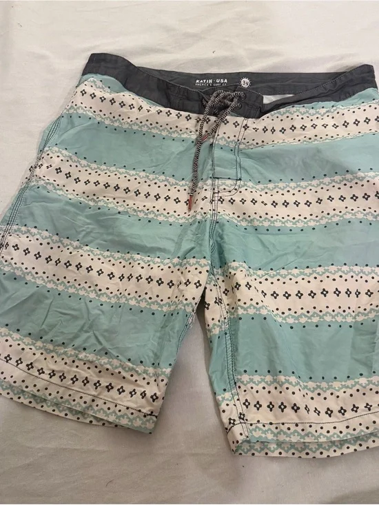 Katin Men’s Aqua Striped Swim Trunks