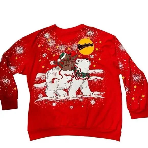 Vintage holiday time Christmas sweatshirt size large