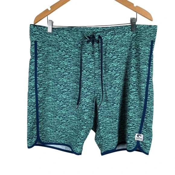Costa Del Mar Board Shorts Swimwear Mens 36 Green Polyester 20