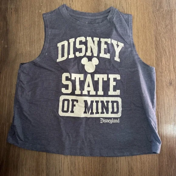 Disney Disneyland State of Mind Graphic Crop Tank Top Women's‎ Size S Blue