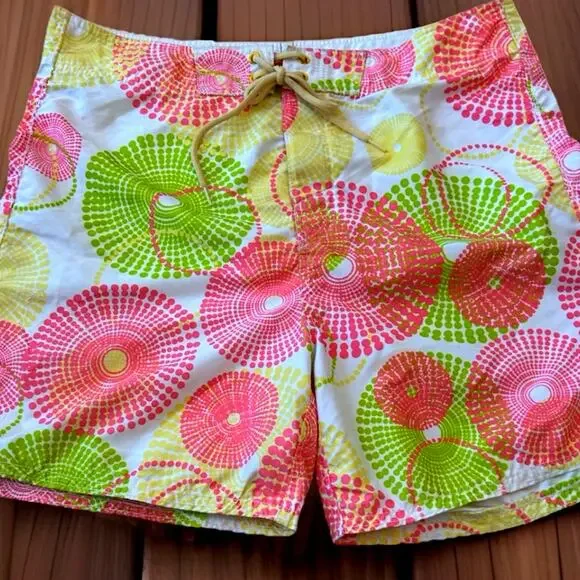 VTG Y2K ONeill Mens 36 Board Shorts Swim Trunks Surfer Beach Pink Yellow 90s