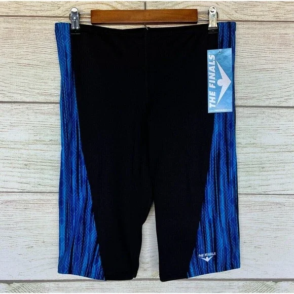 The Finals Swim Shorts Mens Size 38 Zircon GLD Blue Jammer Swimsuit Shorts New