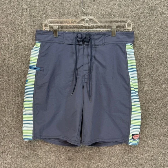 Vineyard Vines Board Shorts‎ Mens 30 Blue Striped Side Panel Swim Trunks Beach