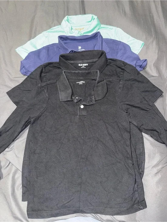 Old Navy Black Boys  Polo Shirt with Collars - Long Sleeve