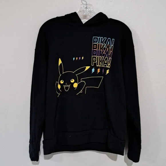 Pokemon Pikachu Hoodie Yellow Black long sleeve‎ youth XXL Old Navy
