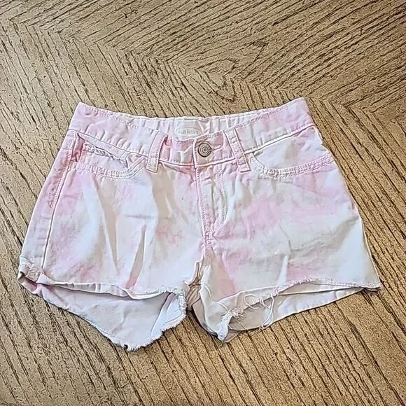 Girls size 10 denim tie dye shorts Old Navy