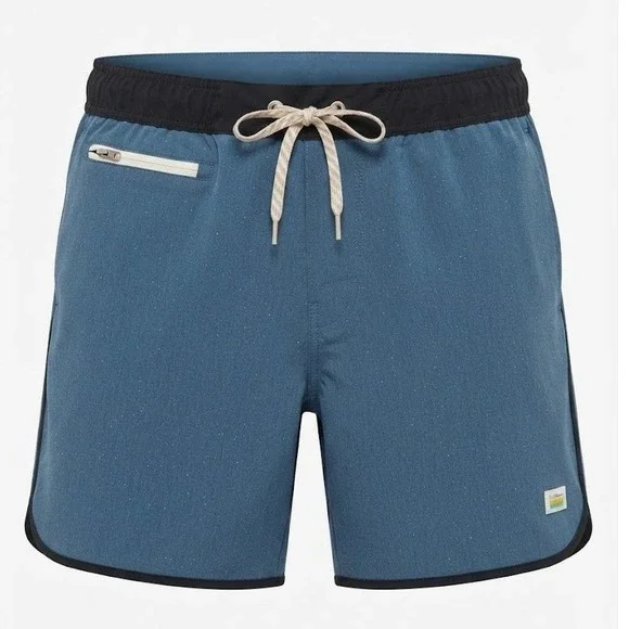 Vuori Cruise Board Shorts Mens Medium Blue Heathered 4 Inch Inseam Swim Trunks