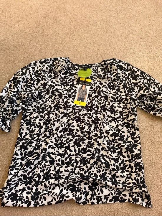 Well Worn Black & White Floral Blouse for Kids