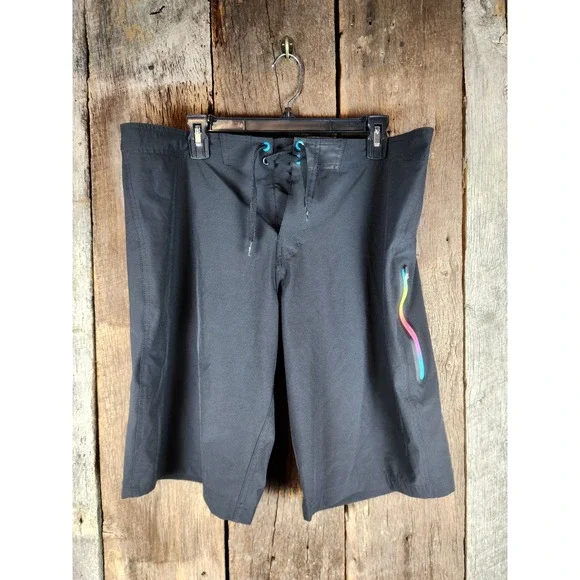 Board Shorts Ocean Pacific OpFlex Mens 36 Rich Black Swim Trunks