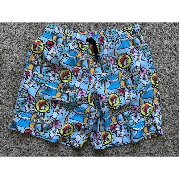 Buc-ee's Swimming Trunks Mens Small Lined Swim Shorts 6.5