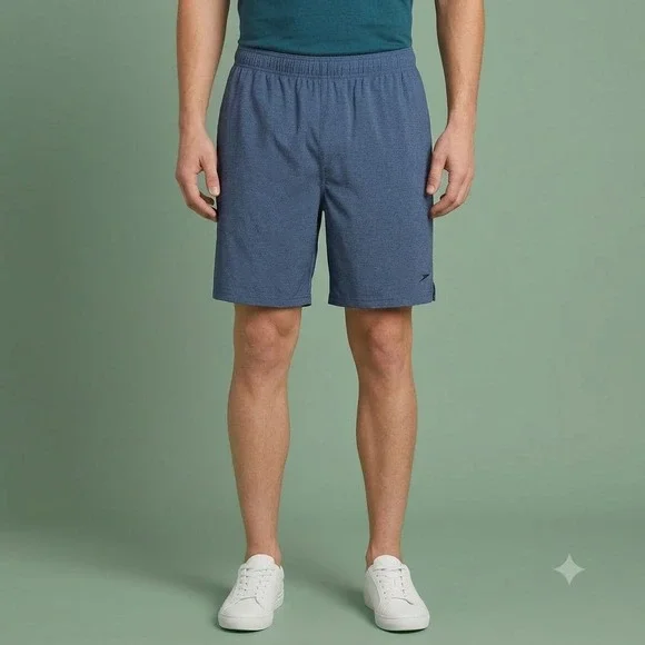 Speedo Swim Shorts Men's XL‎ Blue Elastic Waist Zip Pocket