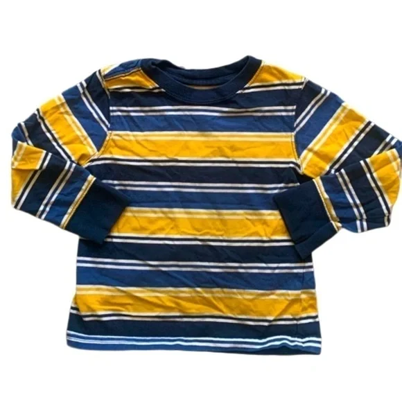 Old Navy Blue & Yellow Striped Long Sleeve Shirt