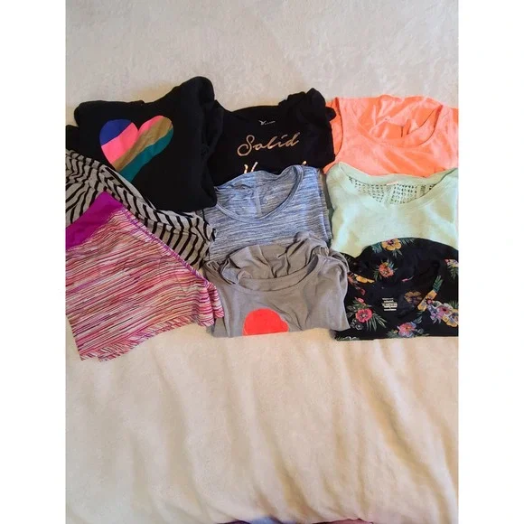 9 Girls Size 14 Clothing Lot Old Navy Danskin Cat and Jack Tops Shorts Skirt