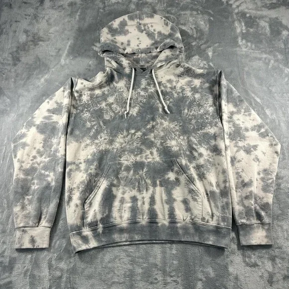 Grey‎ and black tie dye hoodie