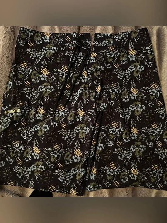 Grenade Men’s Black Pineapple Floral Swim Board Shorts