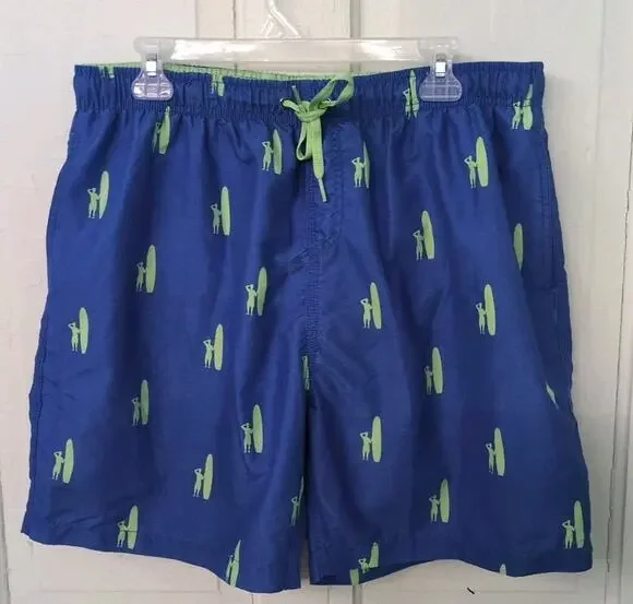 Johnnie O Swim Trunks Mens XL Blue Logo Netted Board Shorts Beach 6