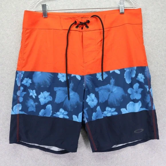 Oakley Board Shorts Mens 33 Performance Fit Surf Swim Beach Trunks Floral NWT
