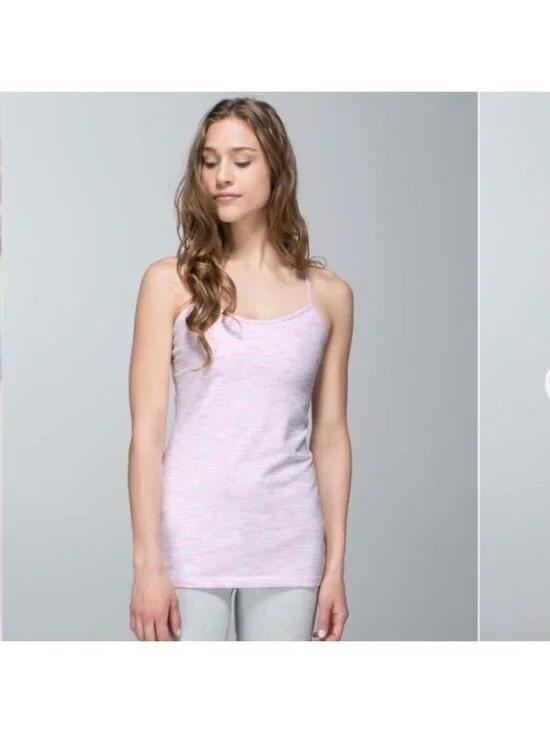 Lululemon Power Y Tank *LuonWee Are From Space White Barely Pink / Barely Pink