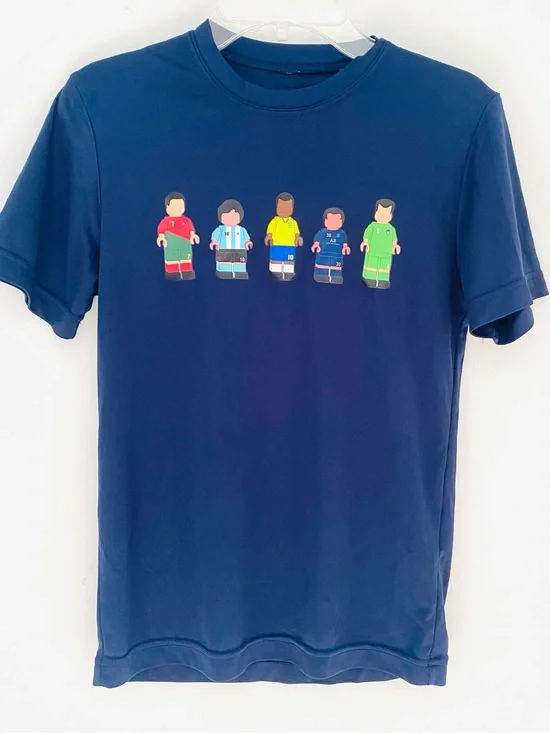 👍🏽Boys “Roblox” Blue Soccer Print T-Shirt SZ S (y)