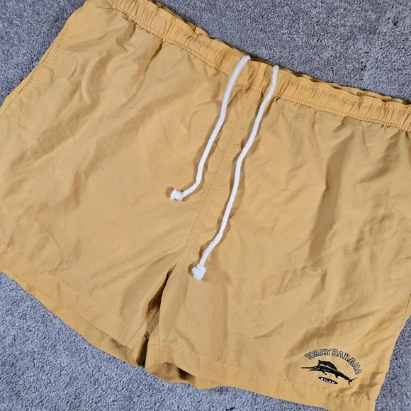 Tommy Bahama Relax Bungalow Brand Swim Shorts Men's Lined Mustard Yellow Size XL