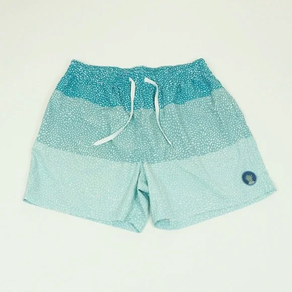 Chubbies Swim Trunks Shorts Mens XL Blue AOP Print Stretch Swimsuit Surf Beach