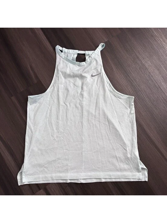 Nike Breathe Running Tank Top Size Medium Lightweight Blue Breathable