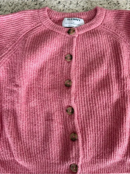 Old Navy Pink Button-Front Knit Cardigan