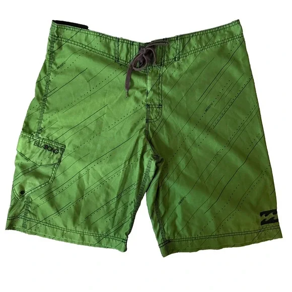 Billabong Shorts Mens 38 Board Swim Trunks Green‎