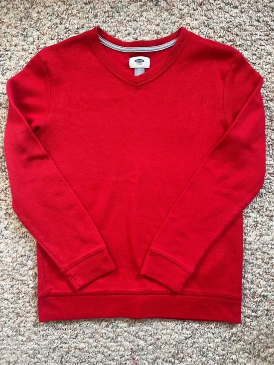 Old Navy Boys V-neck Red Crewneck, Sz 10-12