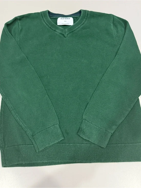 Old Navy Forest Green V-Neck Sweater  Boys Size Medium (8)