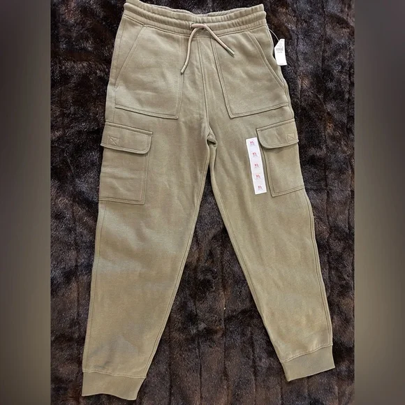 Old Navy Boys XL 14–16 Cargo Jogger Sweatpants Olive Green NWT