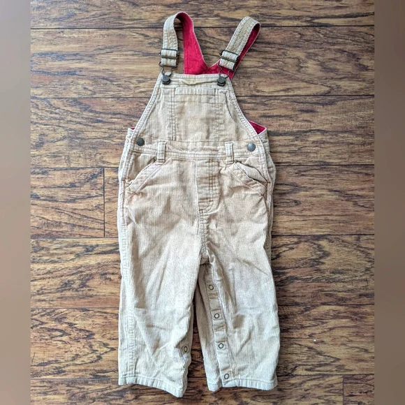 $ Vintage Old Navy‎ Tan Corduroy Overalls