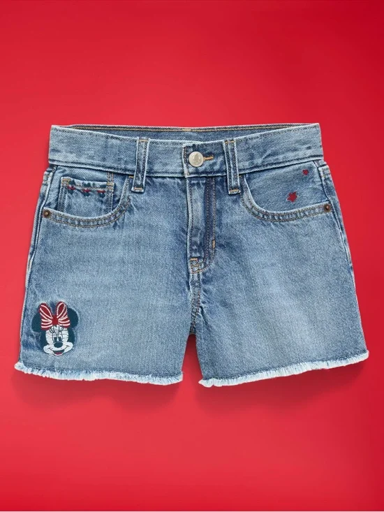 Old Navy Denim Shorts with Minnie Patch - Blue with Red Accents 14 girls