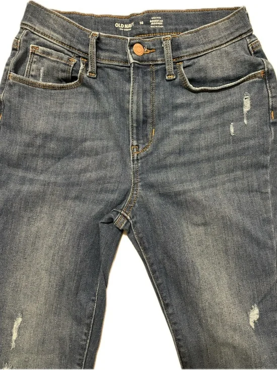 Girls Size 16 High Rise Rockstar Jeggings Distressed Jeans