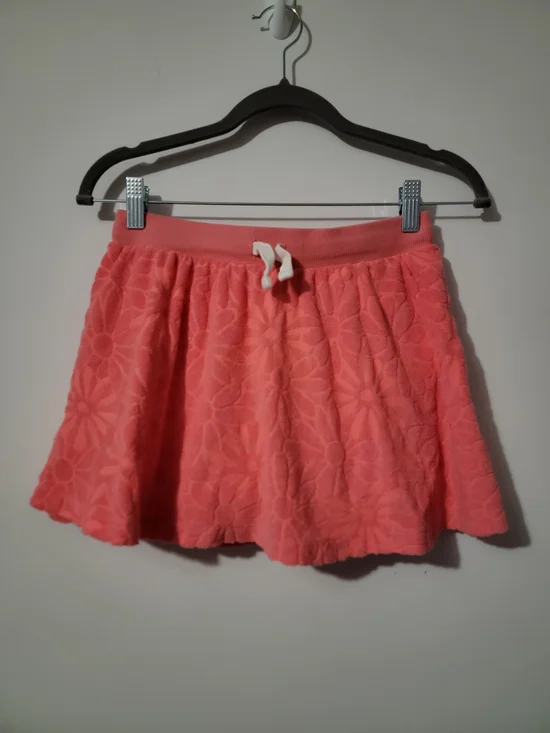 Old Navy Coral Pink Floral Terry Drawstring Skort