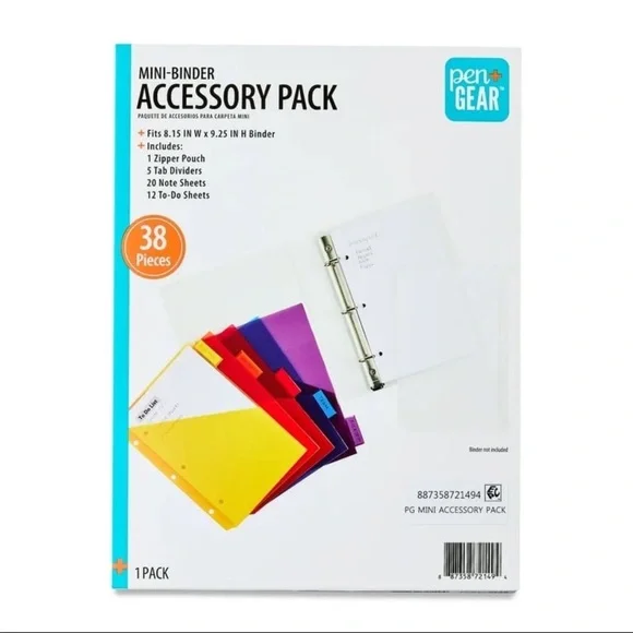 Pen + Gear Mini-Binder 38 Piece Accessory Pack Kit NWT