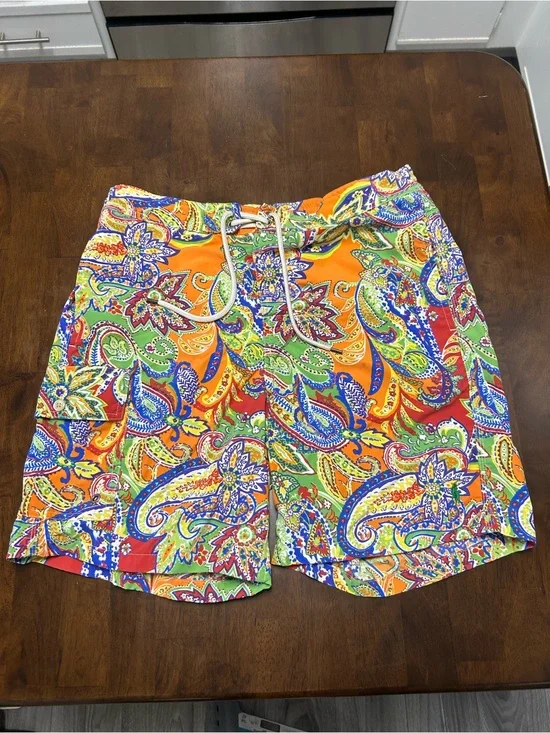 Polo Ralph Lauren multicolored paisley swim trunks in size small