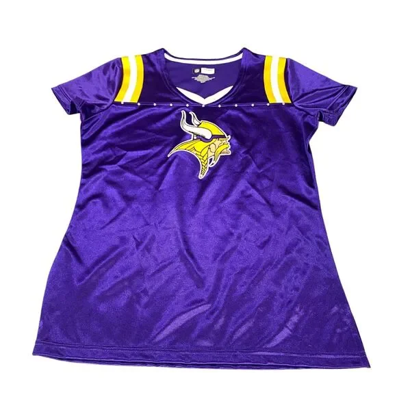 Minnesota Vikings Shirt Womens Medium Purple NFL Team‎ Apparel Football Sports