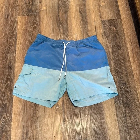 Mens Rainforest Swim Shorts Blue size Large