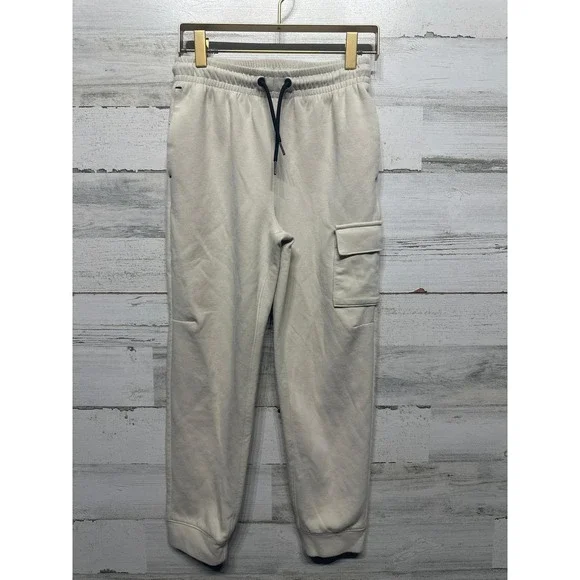 Old Navy Jogger Boys‎ 10/12 Beige Dynamic Fleece Cargo Pants EUC