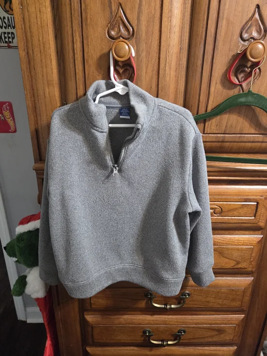 Gray Quarter-Zip Kids Sweater