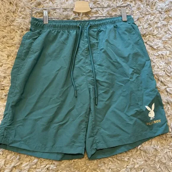 Playboy By Pacsun Men’s Swim Trunks Unlined Teal Green Sz Sm