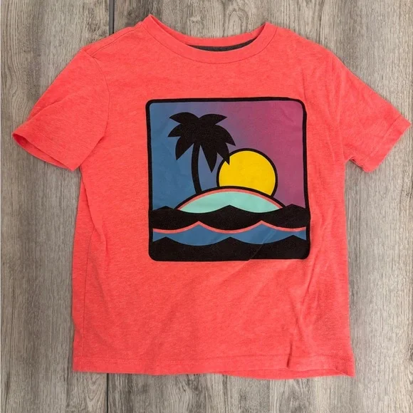 Old Navy Bright Coral  Short Sleeve Tee with Graphic Design