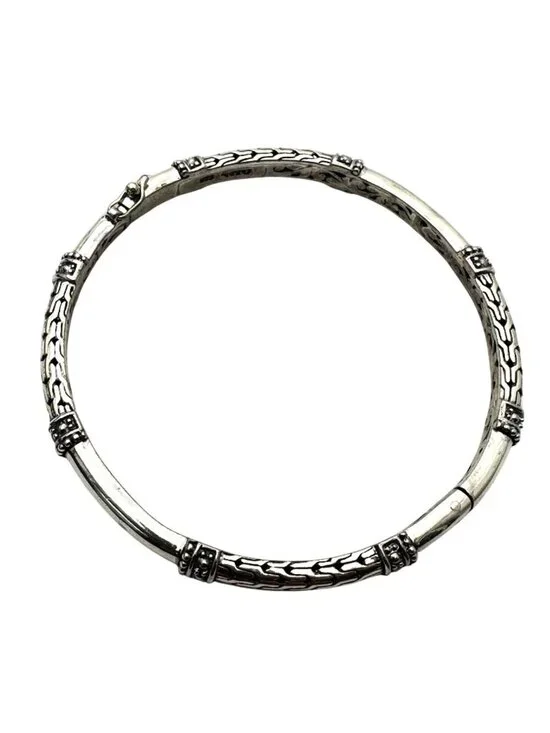 JTV Artisan Sterling Silver Filigree Bangle Bracelet 7 3/4 Inch 22 Grams