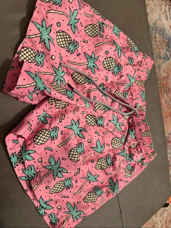 Mango Pink Pineapple Print Drawstring Shorts Men’s