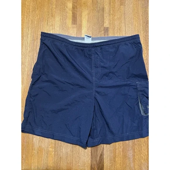 Old Navy Men Medium Solid Navy Blue Mesh‎ Lined Swimwear Board Trunk Shorts