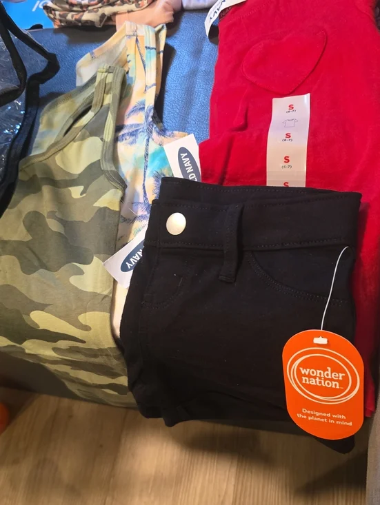 Old Navy Black Short Sleeve Tee with Red Heart Detail
