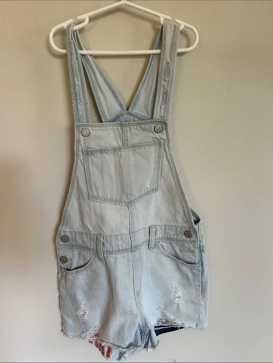 Old Navy Light Blue Denim Short Overalls