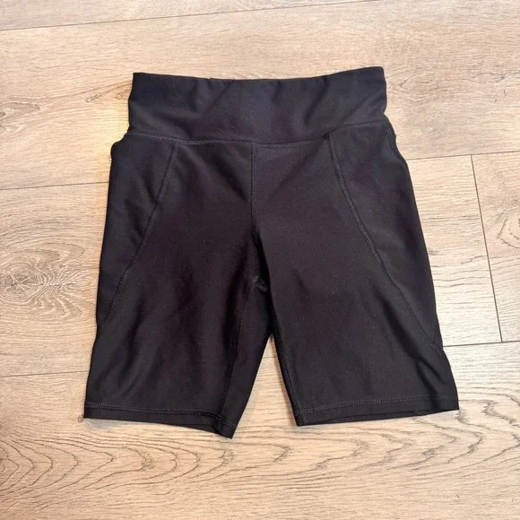 Old Navy Active Bike Shorts High-Rise Powersoft Go-Dry Black Girls Large (10-12)